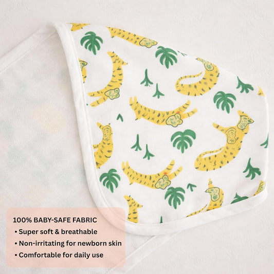 Organic Cotton Burp Cloth - Jungle Paws