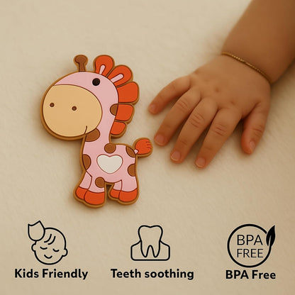 Silicone Cartoon Teether- Giraffe (Pink)