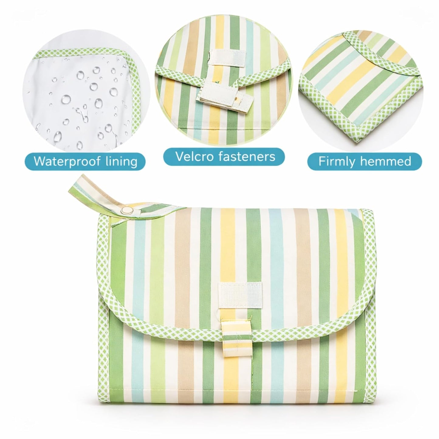 Portable Diaper Changing Mat - Pastel Striped