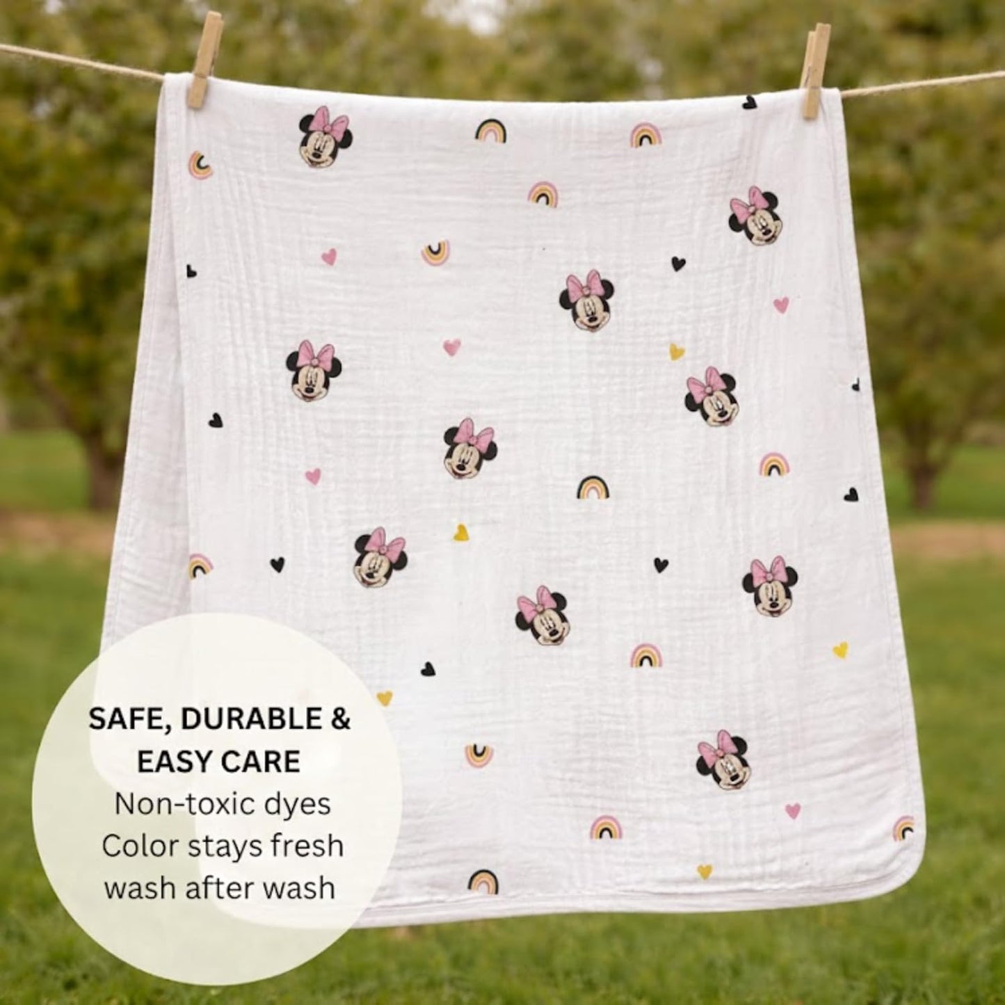 Organic Cotton Muslin Blanket - Mickey Love