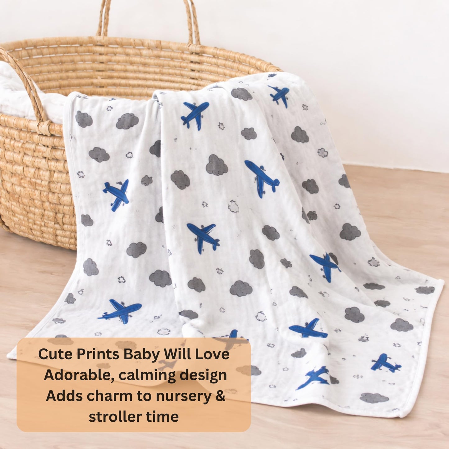 Organic Cotton Muslin Blanket - Sky Journey