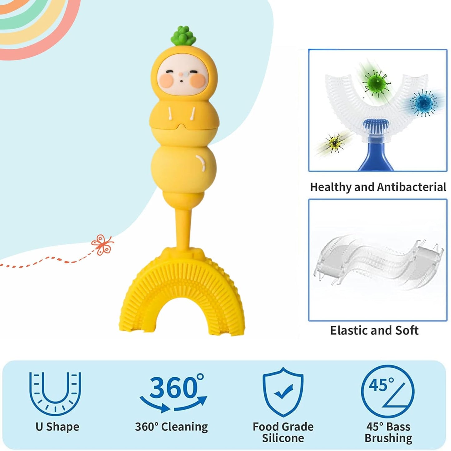 U-Shaped Toothbrush - Sunny Pineapple
