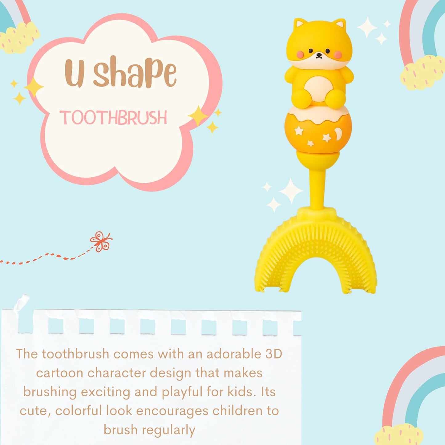 U-Shaped Toothbrush - Sunshine Teddy