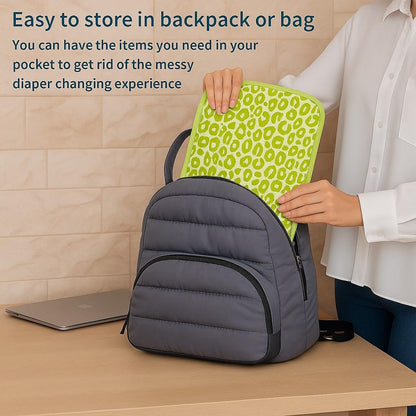 Portable Diaper Changing Mat - Green Cheetah
