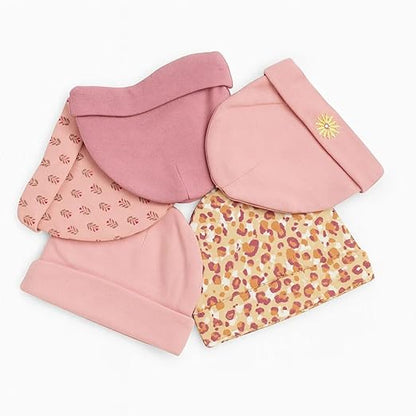 Unisex Baby Beanies Set of 5 - Peach Petal