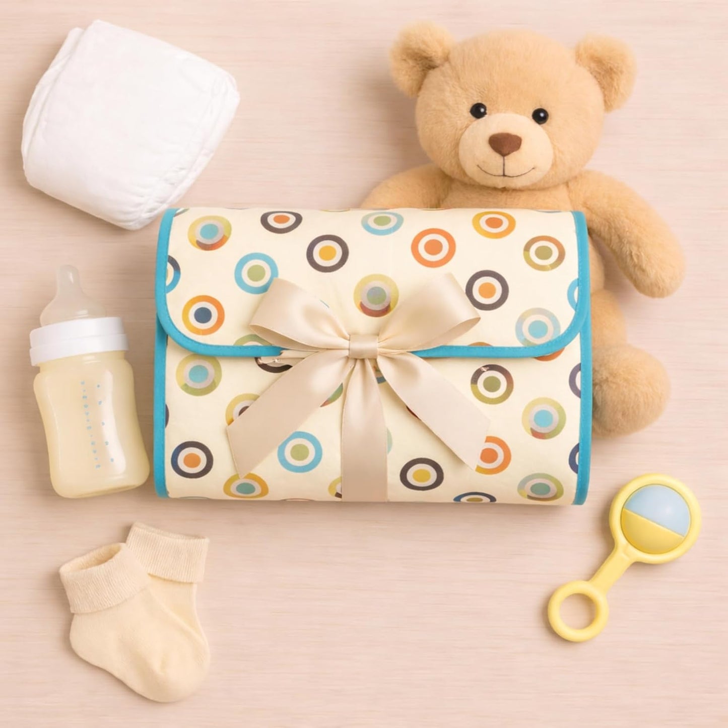 Portable Diaper Changing Mat - Candy Rings
