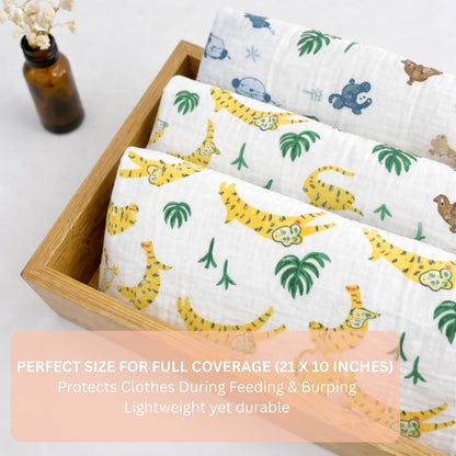 Organic Cotton Burp Cloth - Jungle Paws