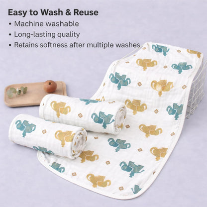 Organic Cotton Burp Cloth - Elephant Caravan