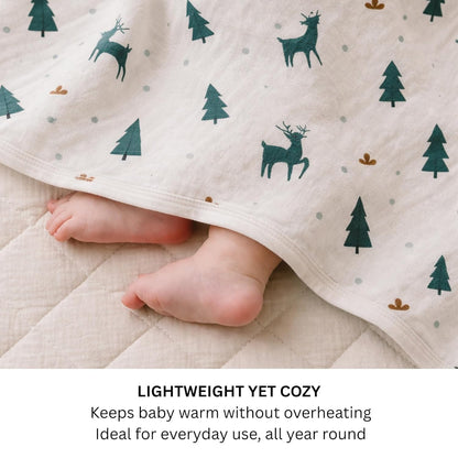 Organic Muslin Blanket - Christmas Wonderland