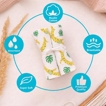 Organic Cotton Burp Cloth - Jungle Paws
