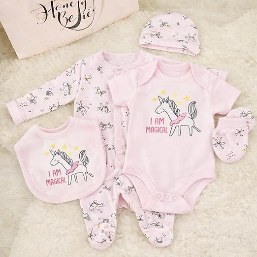 5 pcs Baby Clothing Set - Unicorn Whispers