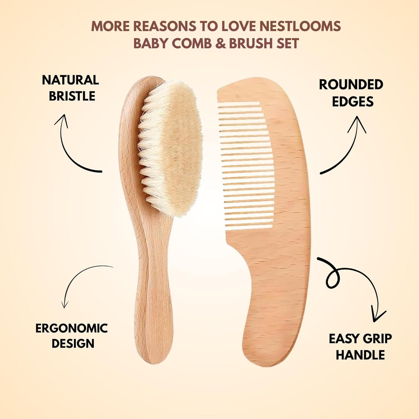 Wooden Brush & Comb Set