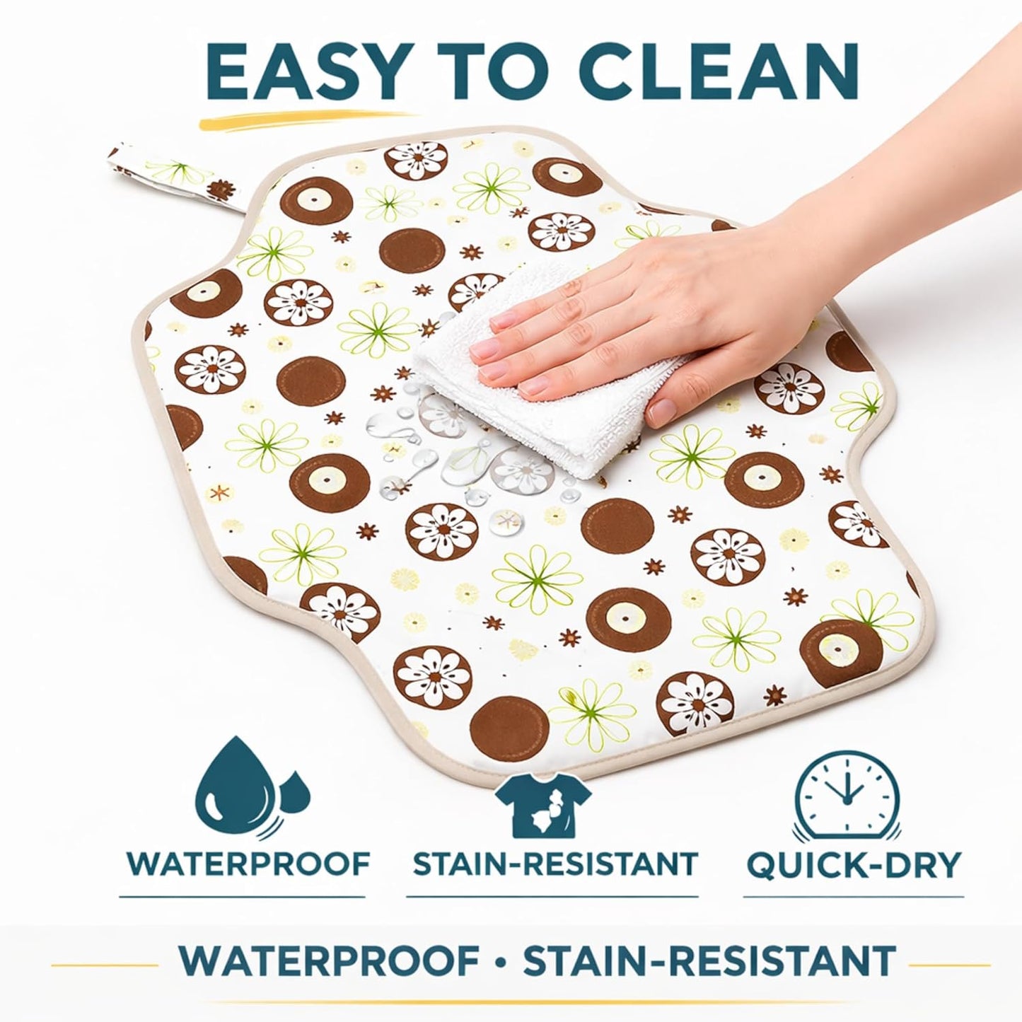 Portable Diaper Changing Mat - Cocoa Blossom