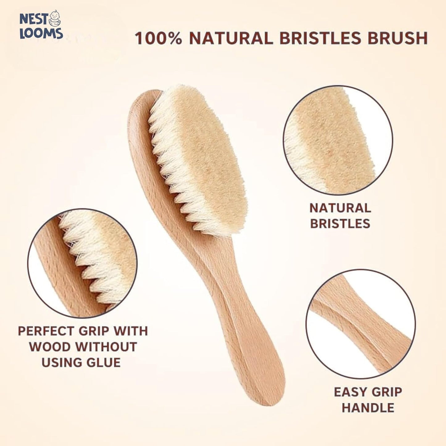 Baby Wooden Hair Brush (goat bristle)
