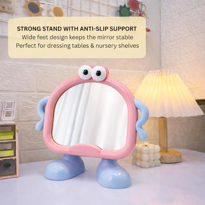 Kids Peekaboo Buddy Standing Mirror - Pink Giggly