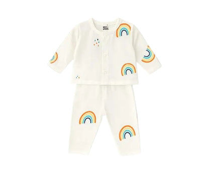 Muslin Full Sleeves Jhabla Set - Organic Cotton Muslin - Rainbow Dreams