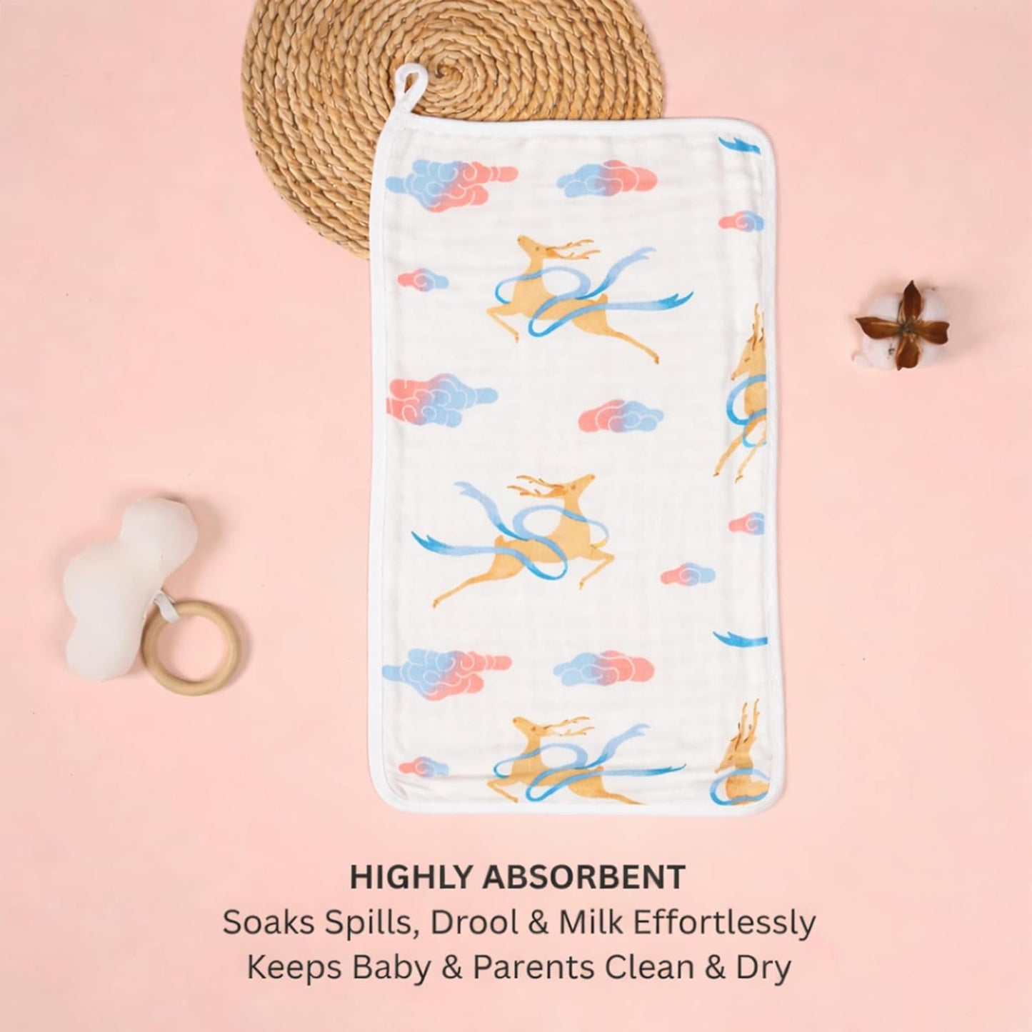 Organic Cotton Burp Cloth - Sky Dancer