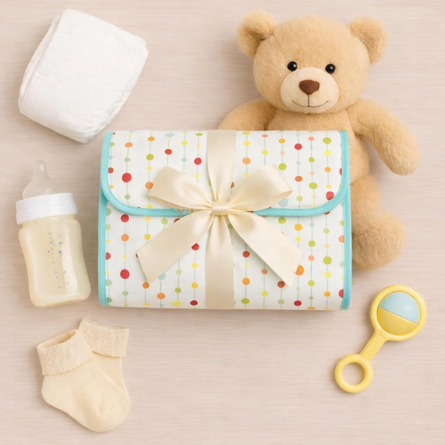 Portable Diaper Changing Mat - Colourful Polka