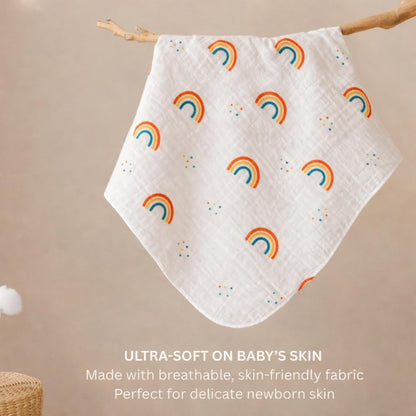 Organic Cotton Muslin Blanket - Rainbow Dreams