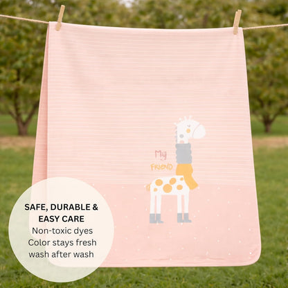 Cotton Baby Blanket - Honey Giraffe