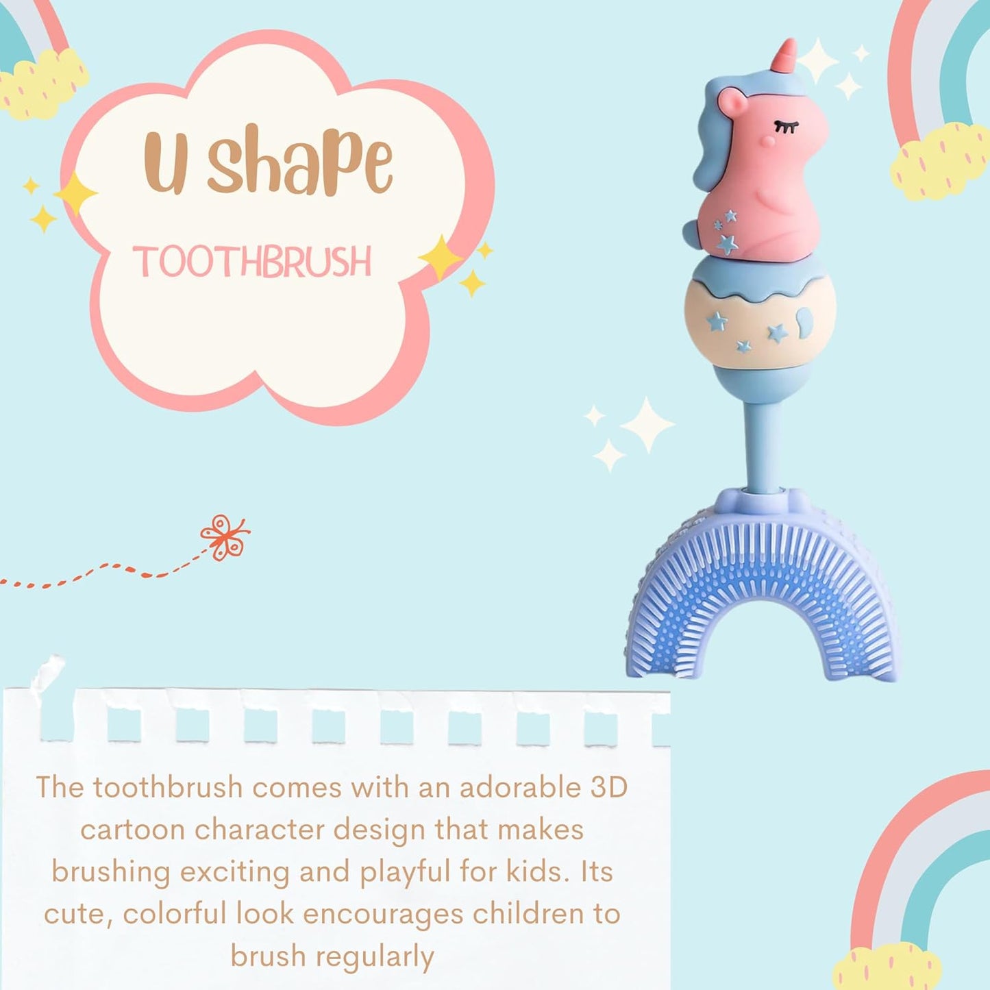 U-Shaped Toothbrush - Twinkle Unicorn