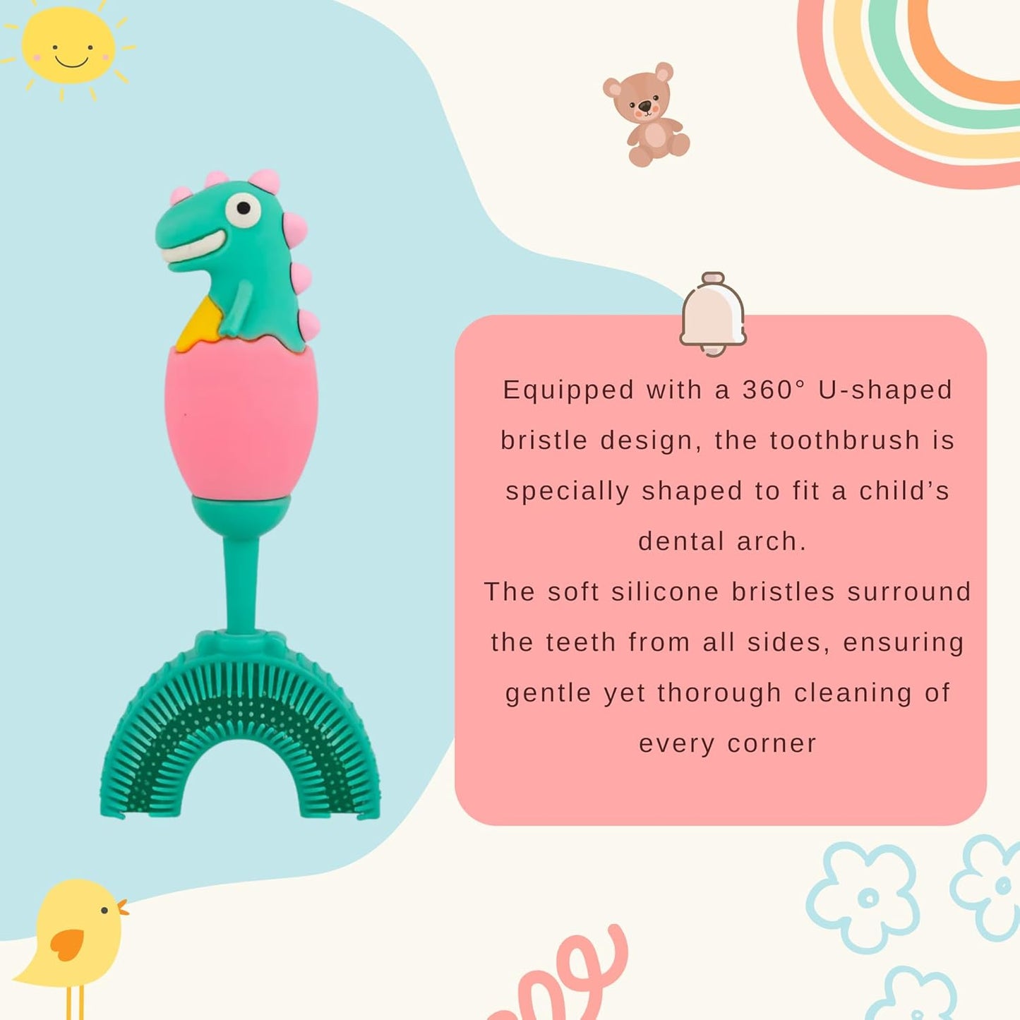 U-Shaped Toothbrush - Dino Egg