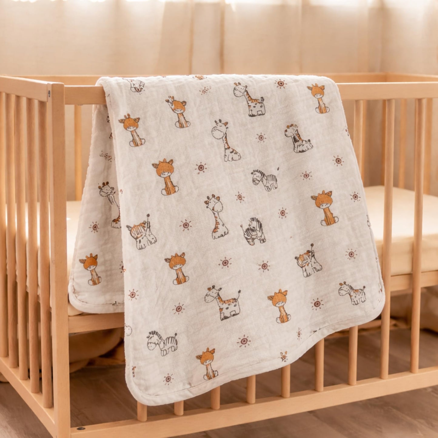Organic Cotton Muslin Blanket - Jungle Buddies