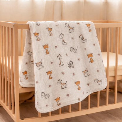 Organic Cotton Muslin Blanket - Jungle Buddies