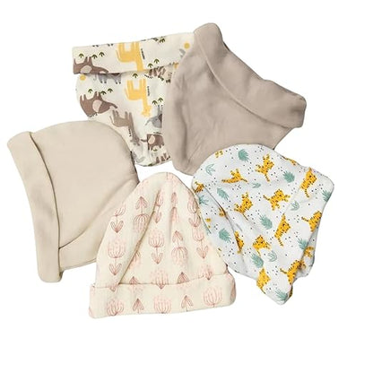 Unisex Baby Beanies Set of 5 - Morning Adventure