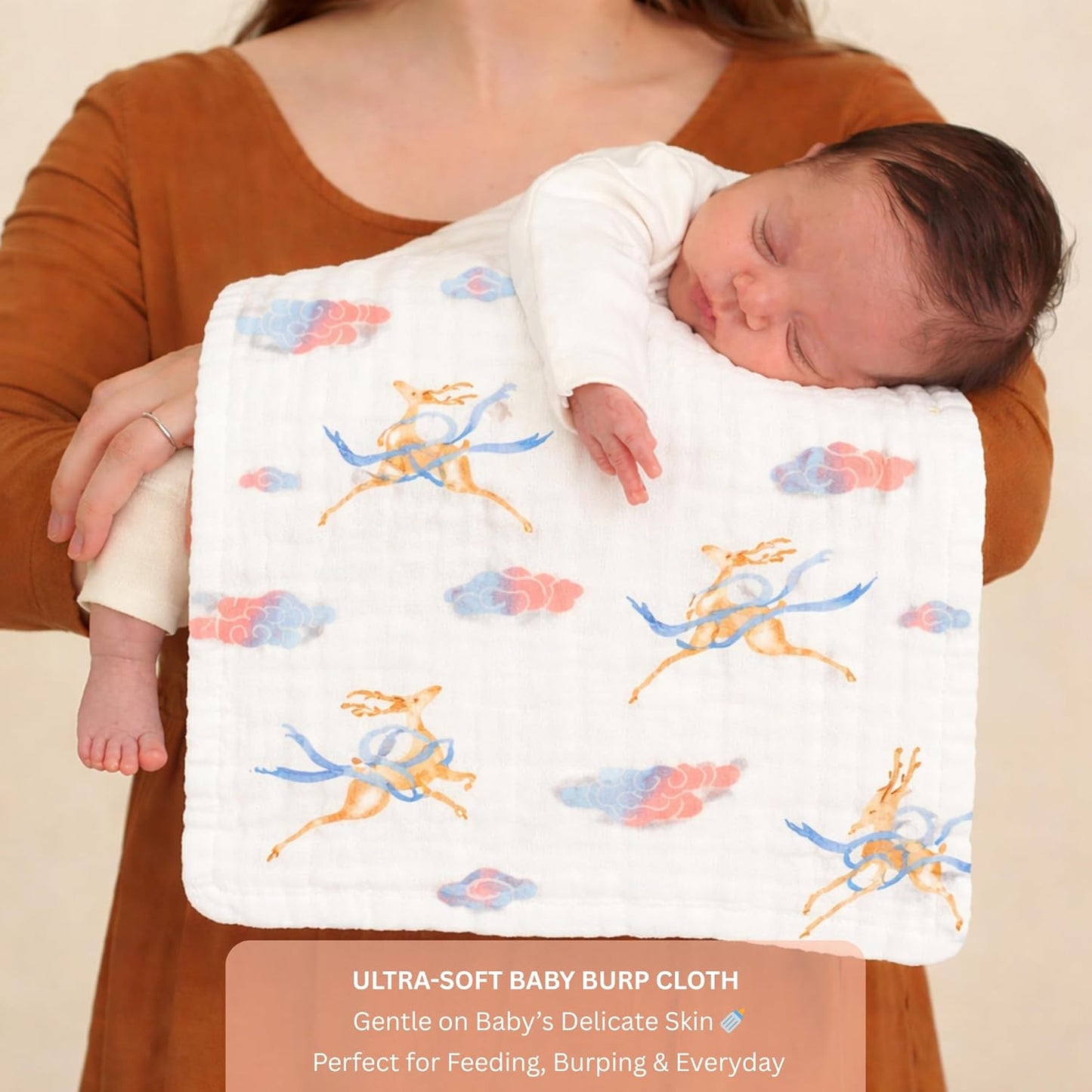 Organic Cotton Burp Cloth - Sky Dancer