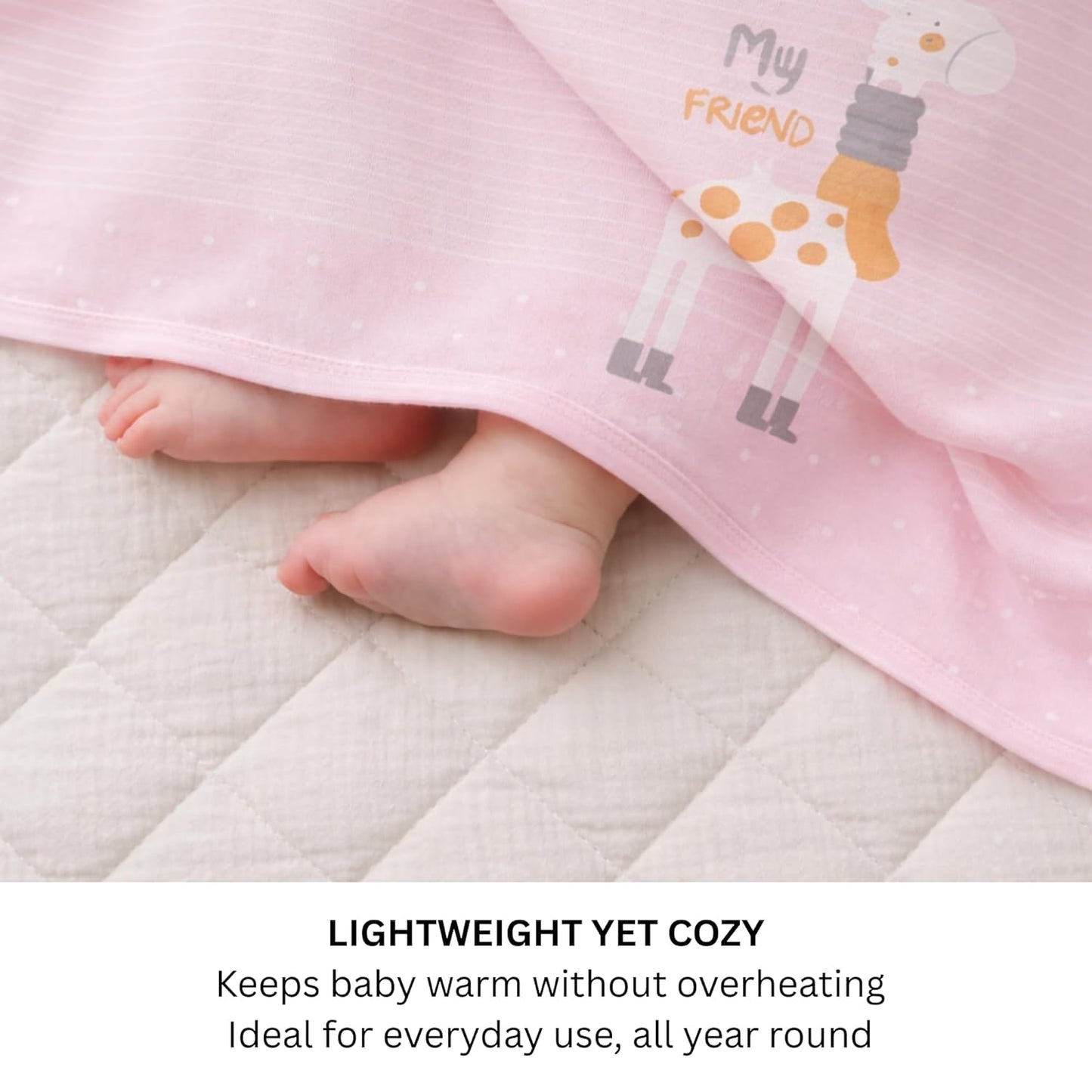 Cotton Baby Blanket - Bubblegum Giraffe