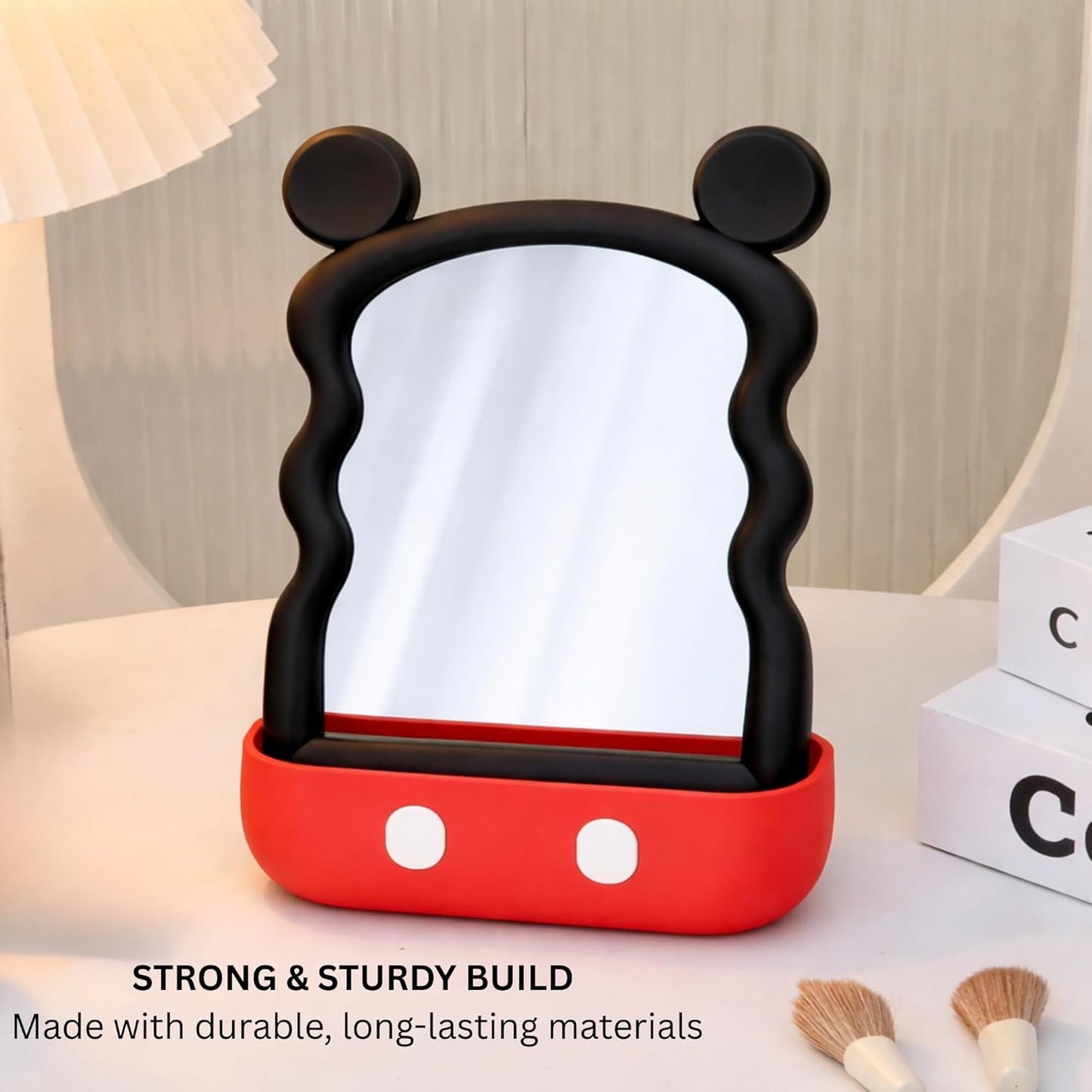Children’s Decorative Mirror with Storage Space - Black Mickey