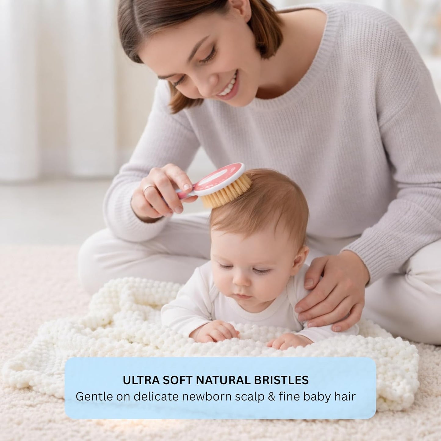 Baby Hair Brush & Comb Set - Pink