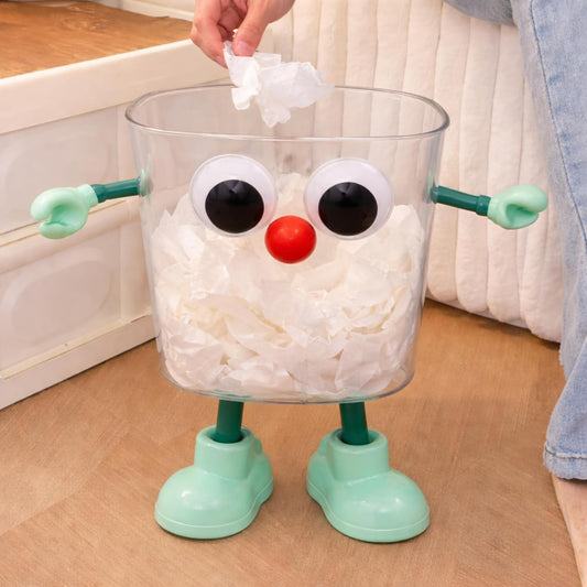 Multipurpose DIY Robot Trash Can - Green Turquoise