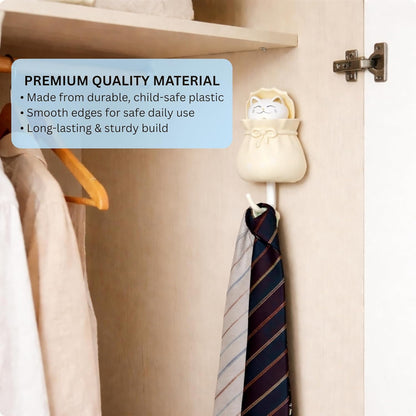 Adhesive Multipurpose Wall Hook for Towels, Bags & Clothes - Cream Kitty