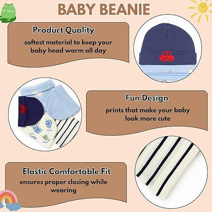 Unisex Baby Beanies Set of 5 - Little Racer