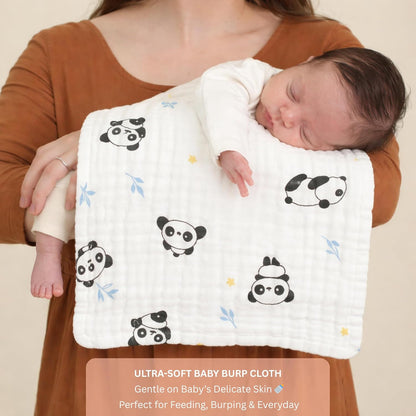 Organic Cotton Burp Cloth - Peek-a-Panda