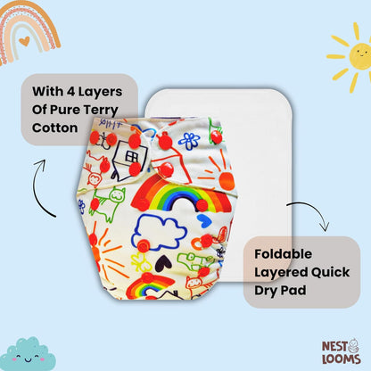 Reusable Cloth Diaper - Doodle Dreams