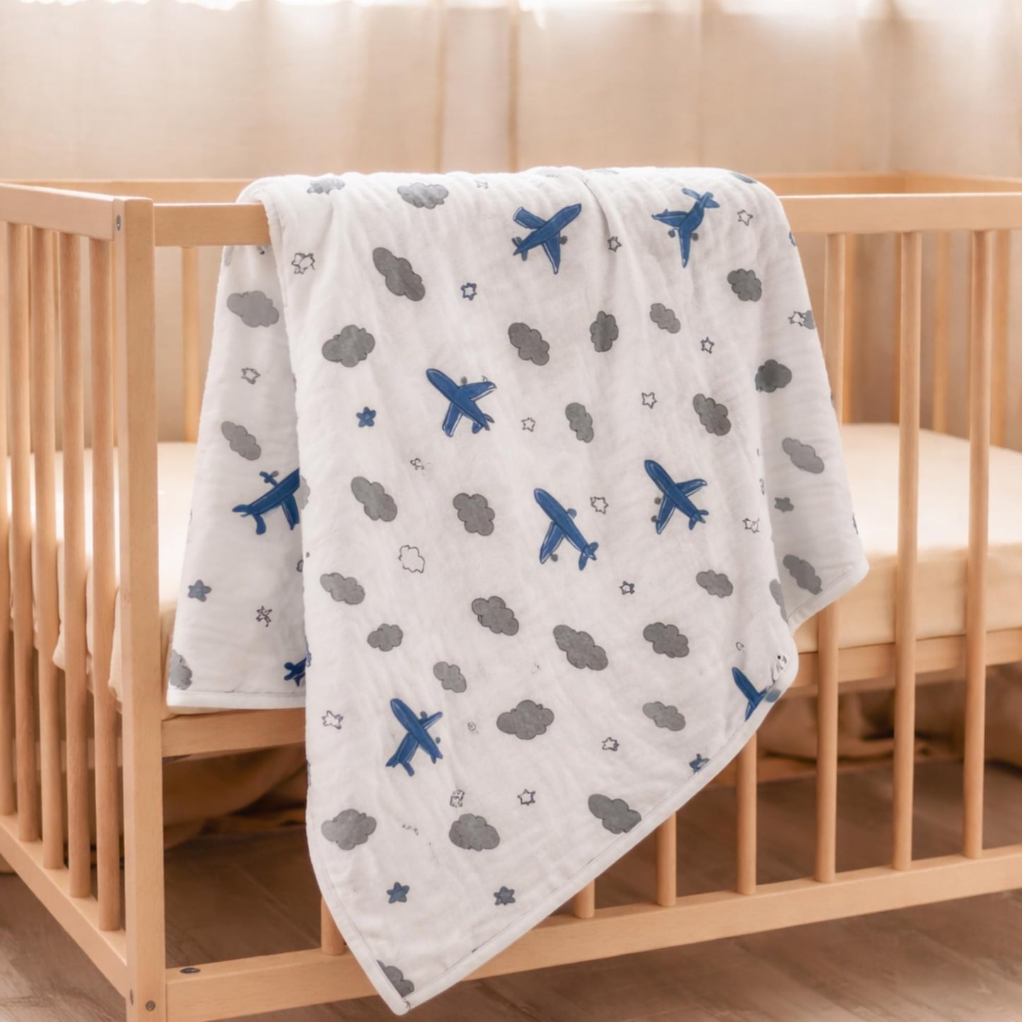 Organic Cotton Muslin Blanket - Sky Journey