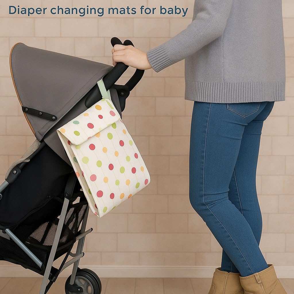 Portable Diaper Changing Mat - Colourful Polka