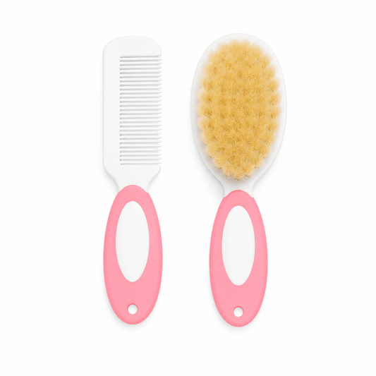 Baby Hair Brush & Comb Set - Pink
