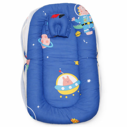 Baby Bedding Set With Mosquito Net & Head Support Pillow - Dino Space