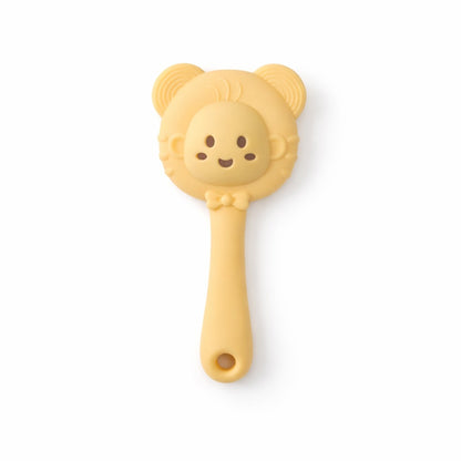 Silicone Teddy Rattle Teether - Butter Yellow