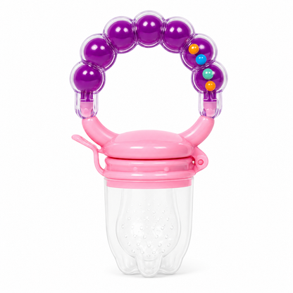 Silicone Fruit Nibbler - Pink Bubble Handle