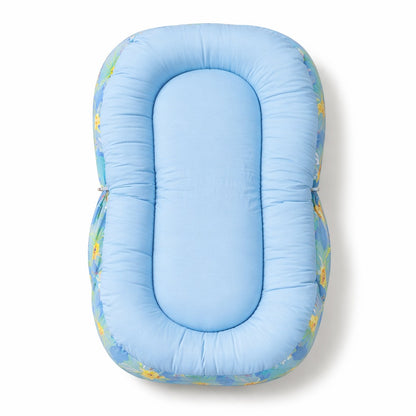 Baby Bedding Set With Mosquito Net & Head Support Pillow - Blue Jungle