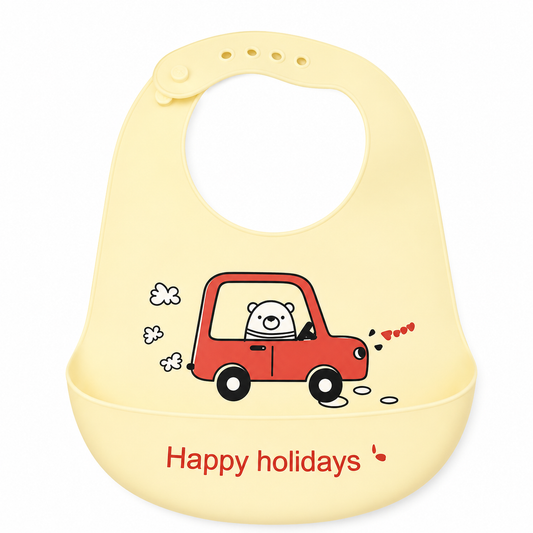 Silicone Feeding Bib - Happy Holidays