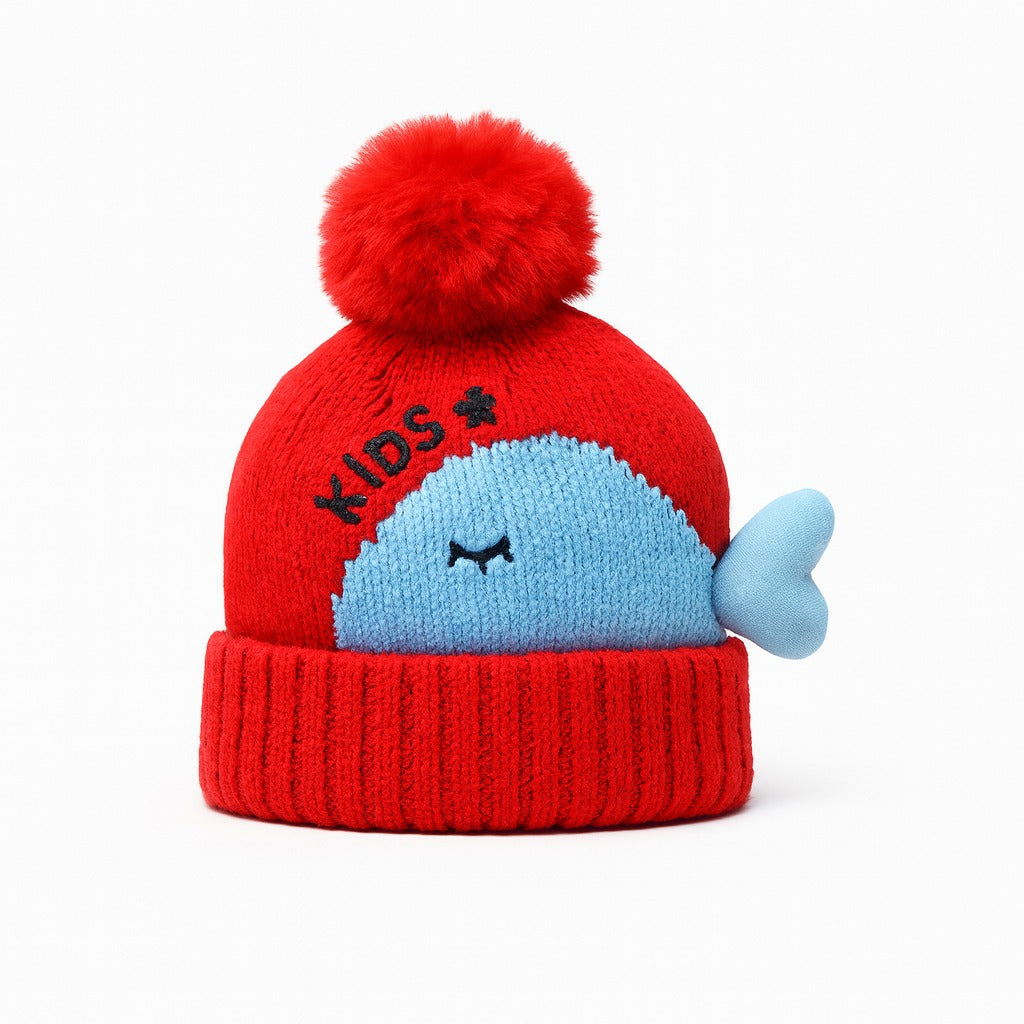 Woolen Finny Beanie - Cherry Splash