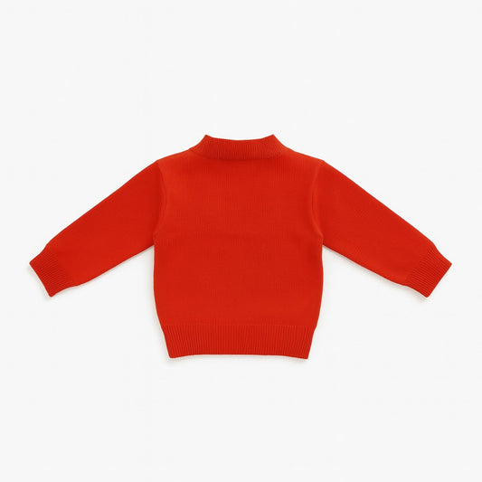 Knitted Baby Sweater - Cherry Teddy
