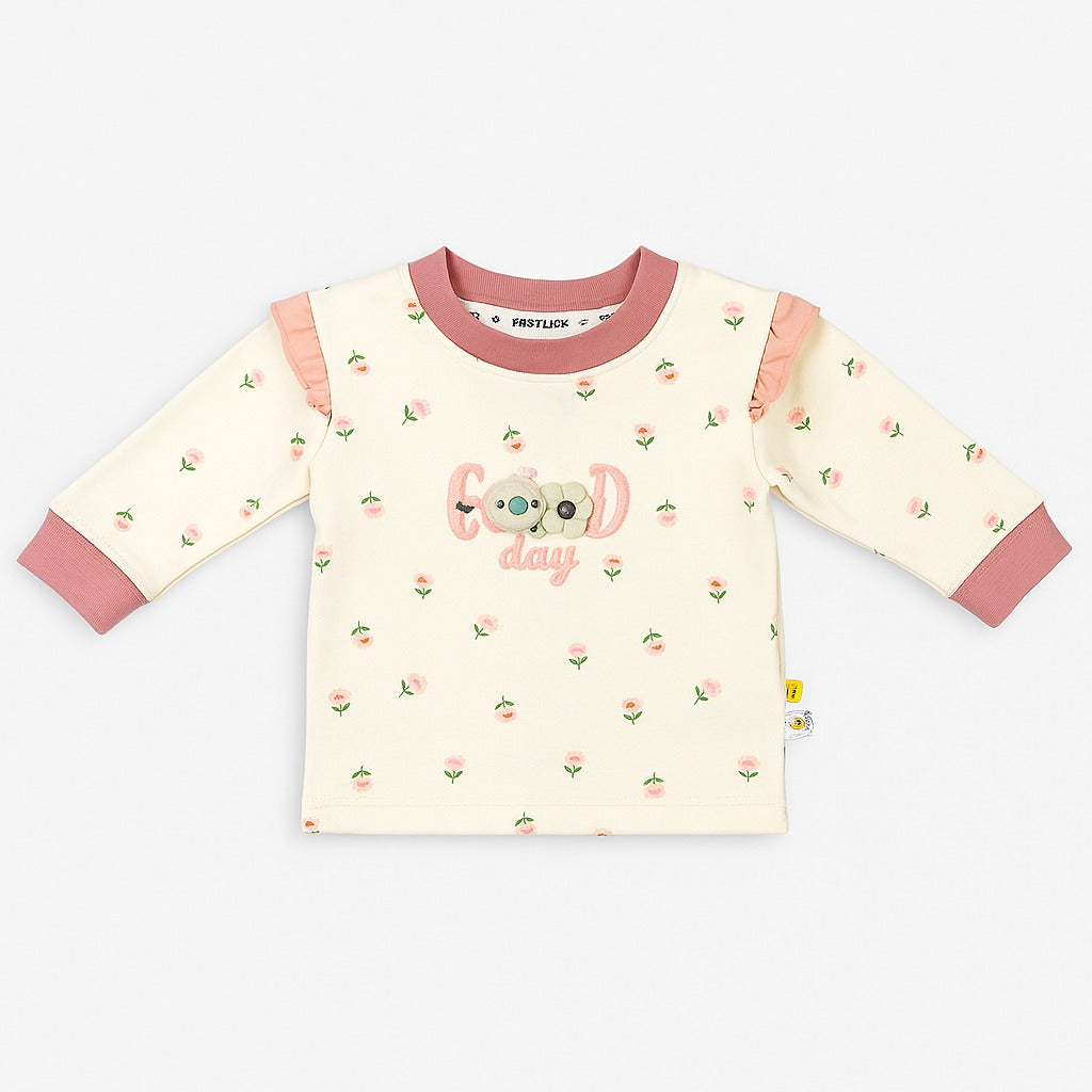 Full Sleeves Top & Jogger Co-ord Set - Pink Blossom