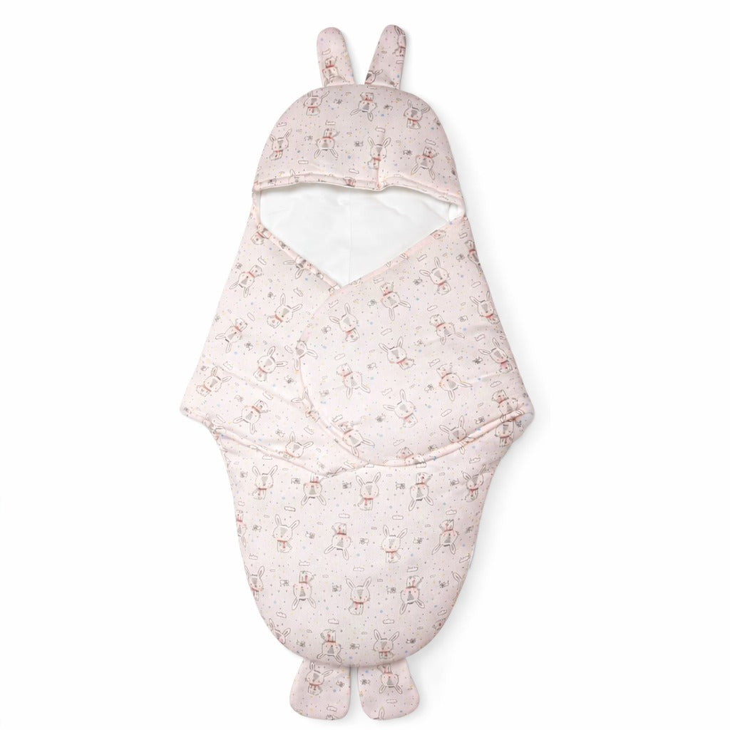 Baby Hooded Wrapper  - Bunny Doodle